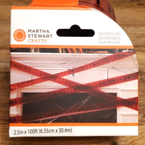 Set of (2) Martha Stewart Crafts Halloween 'Do Not Enter' decorative tape rolls - Picture 2 of 6